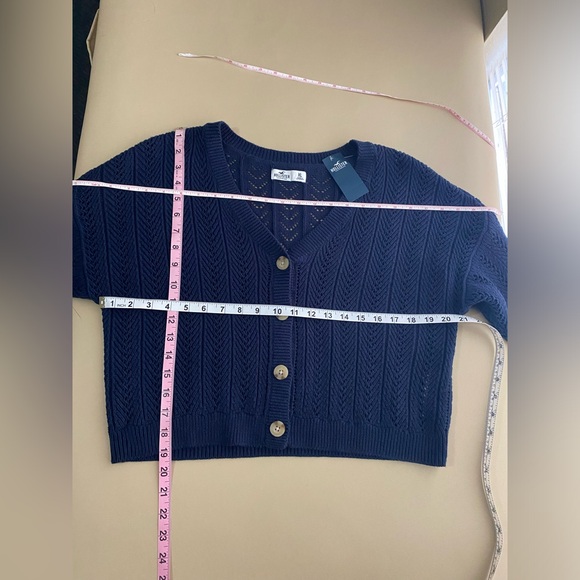 NWT- Hollister navy blue crop sweater - Picture 4 of 13